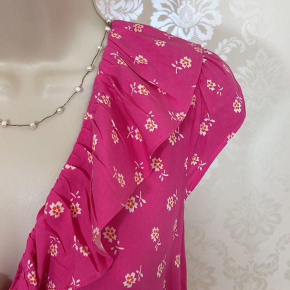 NWT J. Crew Pink Floral Print Ruffle Dress - Picture 7 of 10